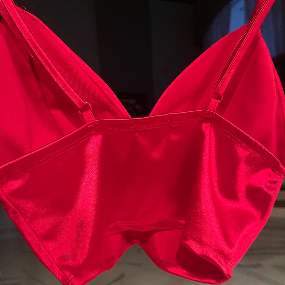 Red silk top - Picture 2 of 2